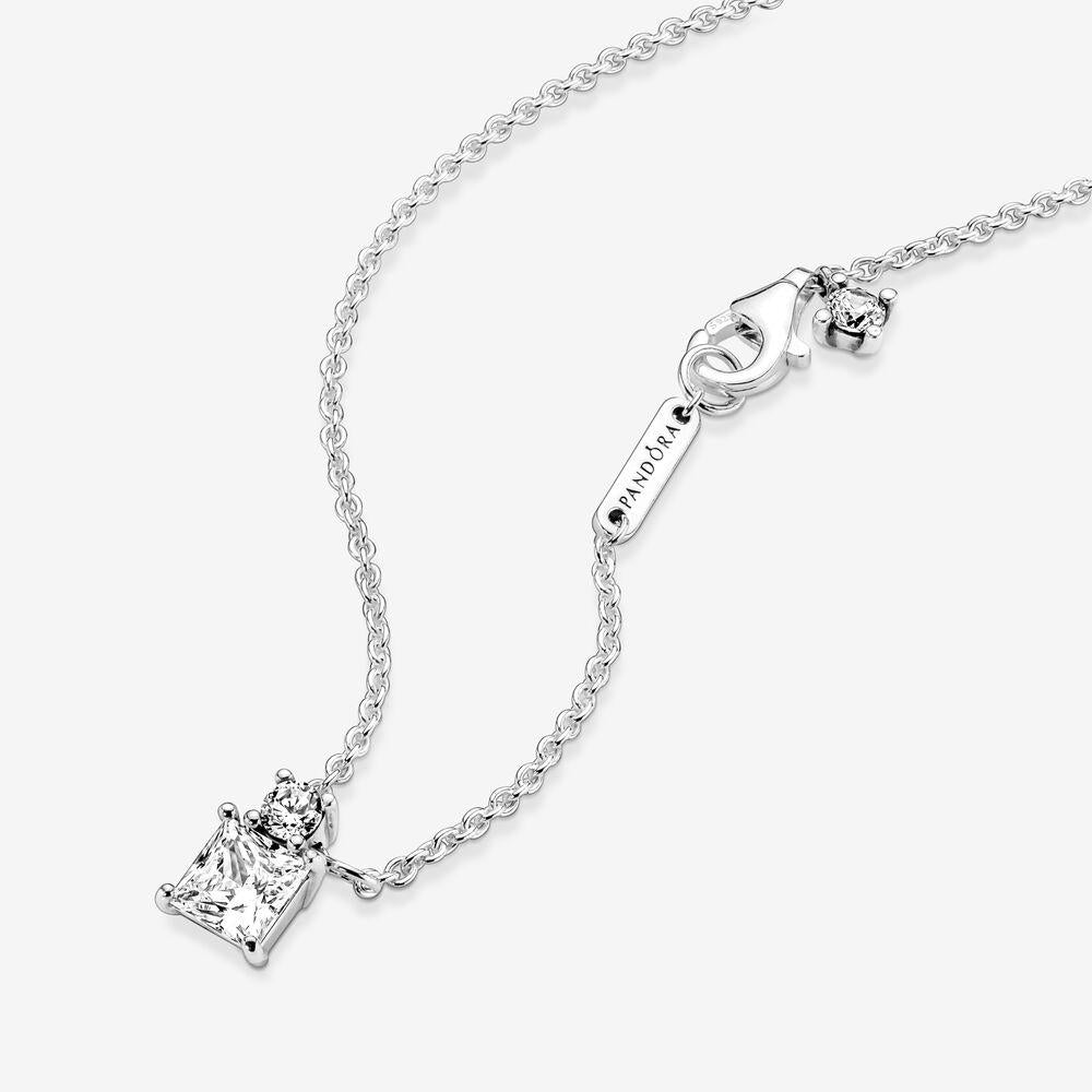 Pandora Sparkling Collier Round &amp; Square Pendant Necklace