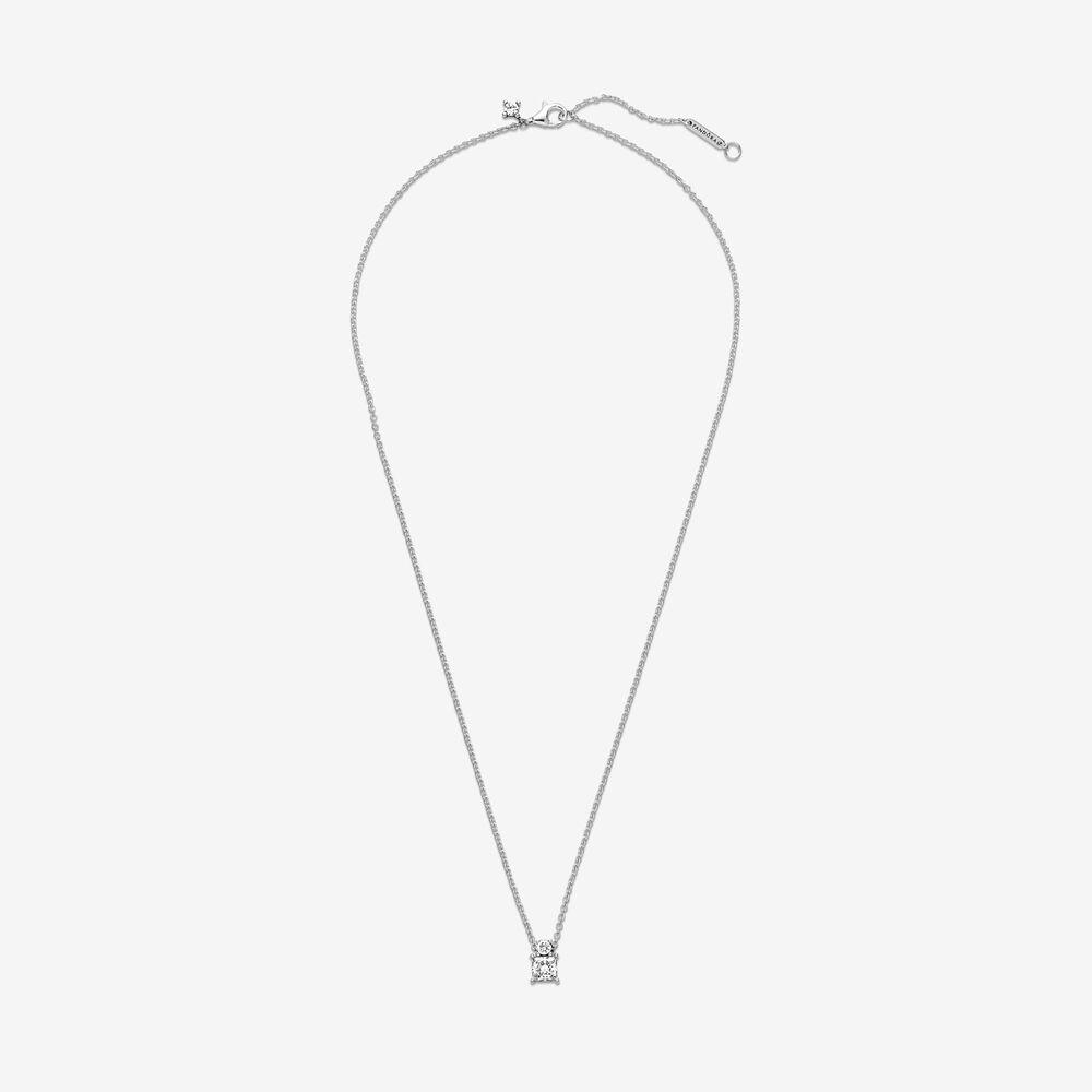 Pandora Sparkling Collier Round &amp; Square Pendant Necklace