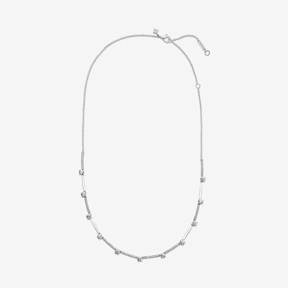 Pandora Sparkling Pave Collier Bars Necklace