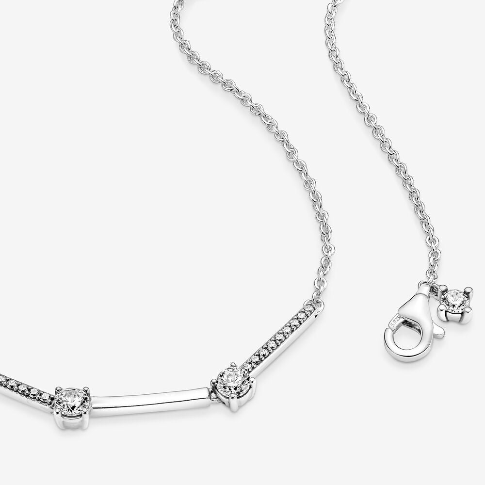 Pandora Sparkling Pave Collier Bars Necklace