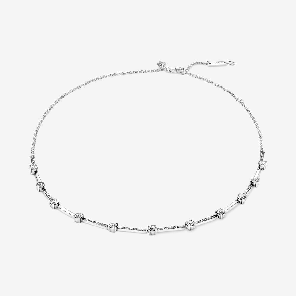 Pandora Sparkling Pave Collier Bars Necklace
