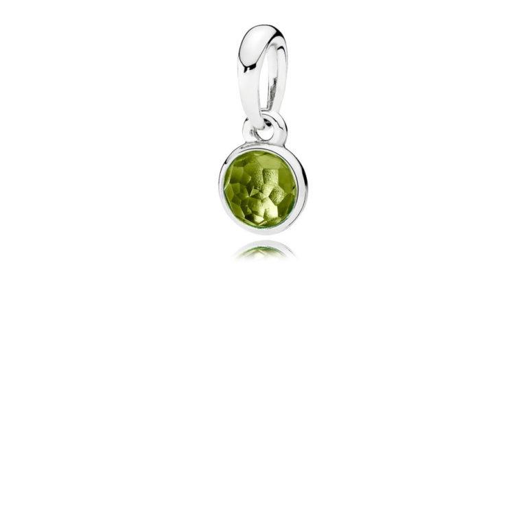 Pandora August Droplet Pendant With Peridot