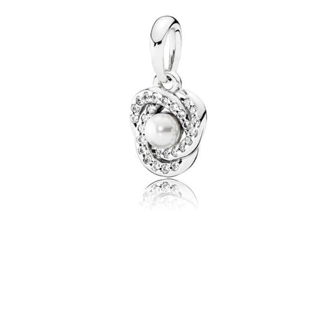 Pandora Shimmering Knot White Lacquered Artificial Pearl Pendant
