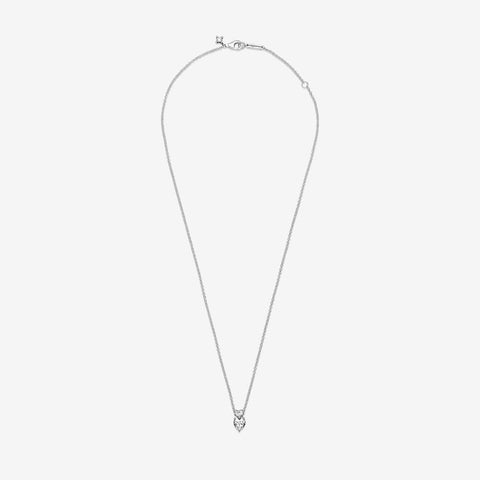 Pandora Double Heart Pendant Sparkling Collier Necklace