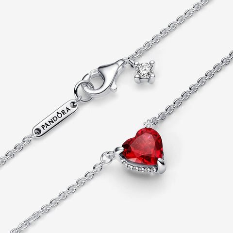 Pandora Sparkling Heart Halo Pendant Collier Necklace