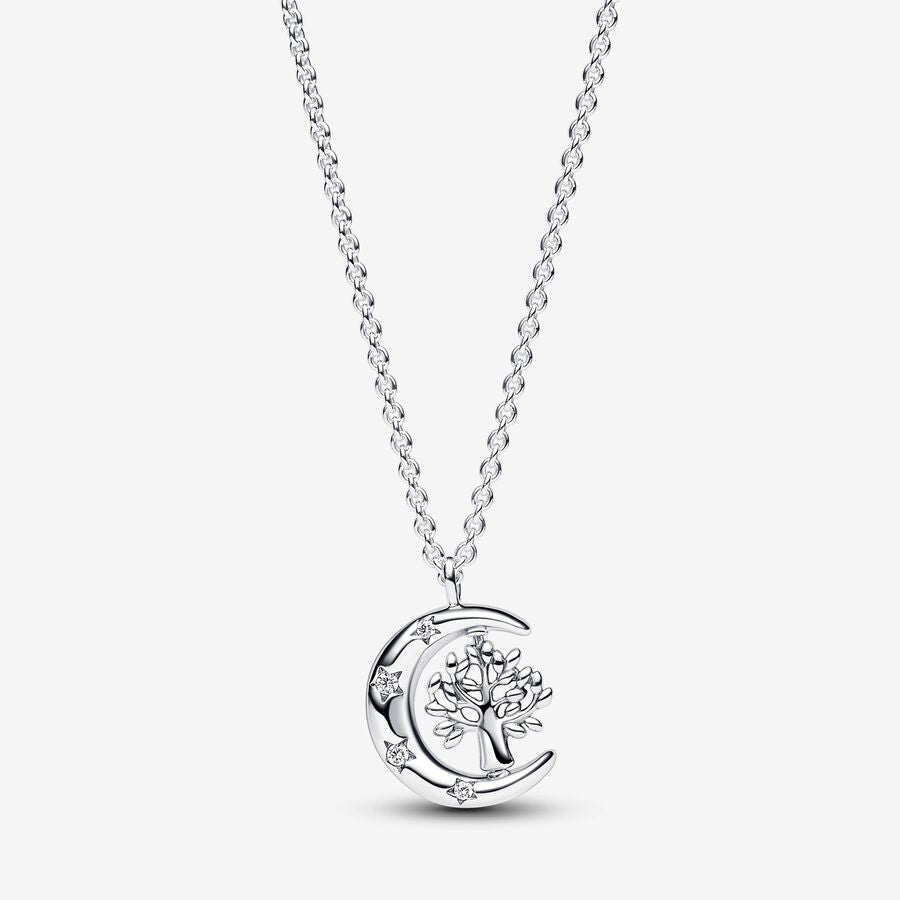Pandora Moon &amp; Spinning Tree of Life Pendant Necklace