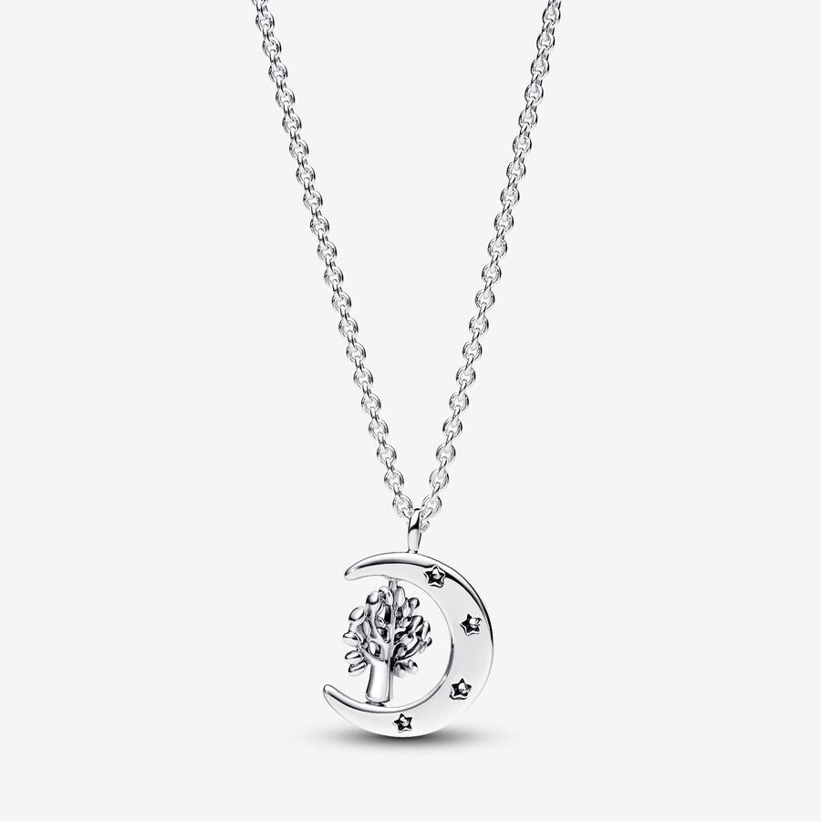 Pandora Moon &amp; Spinning Tree of Life Pendant Necklace