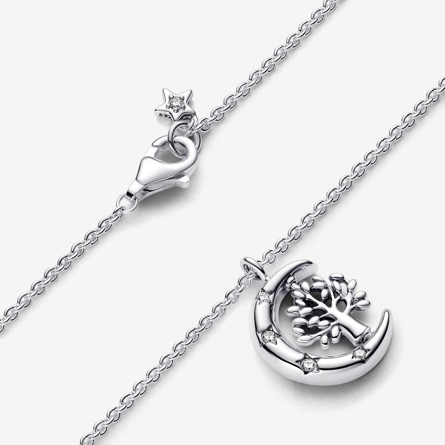 Pandora Moon &amp; Spinning Tree of Life Pendant Necklace