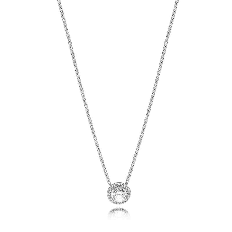 Pandora Silver Necklace With Clear Cubic Zirconia 45 Cm