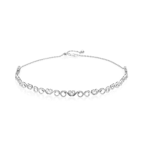 Pandora Heart Swirls Choker Necklace
