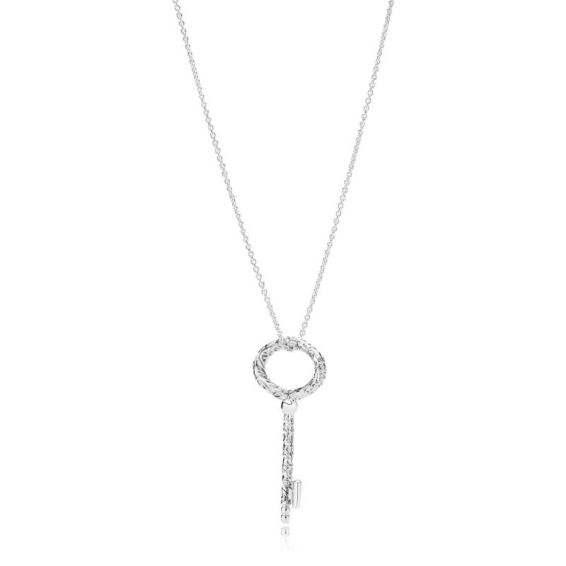 Pandora Regal Pattern Key Pendant In Sterling Silver 90 Cm