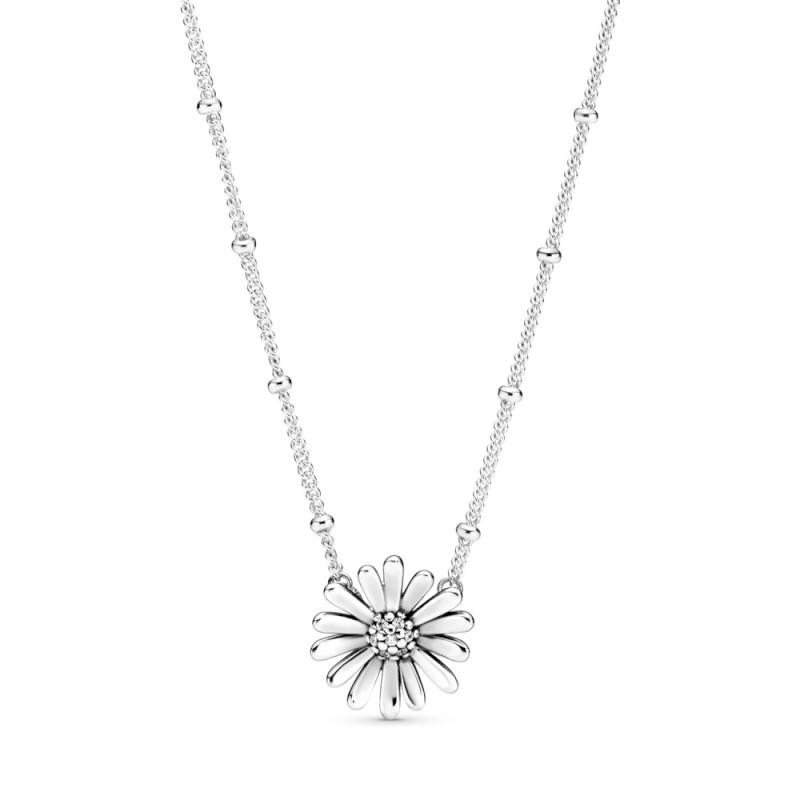 Pandora Daisy Sterling Silver Collier With Clear Cubic Zirconia 45 Cm