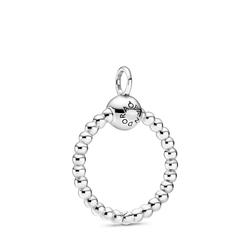Pandora Small Beaded Sterling Silver Pandora O Pendant