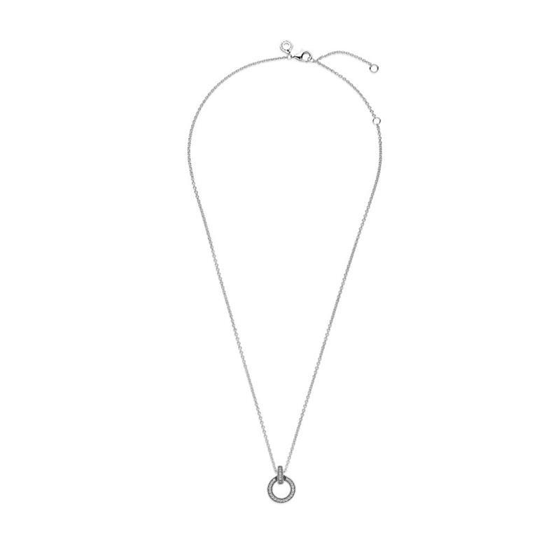 Pandora Double Circle Pendant &amp; Necklace