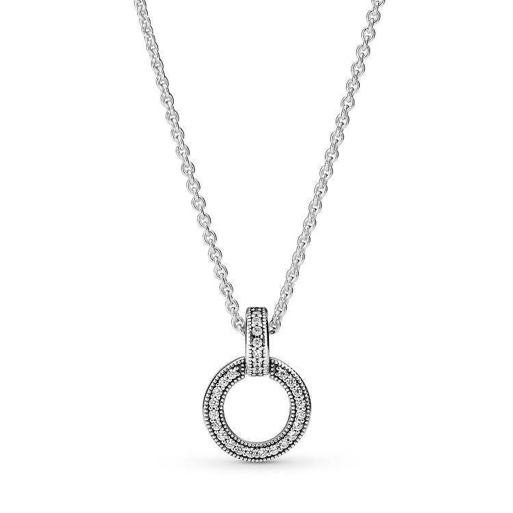 Pandora Double Circle Pendant &amp; Necklace
