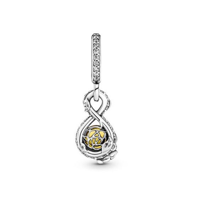 Pandora Disney Belle Infinity &amp; Rose Flower Pendant