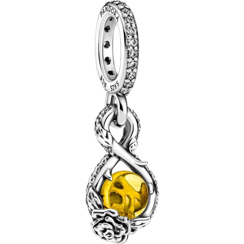 Pandora Disney Belle Infinity &amp; Rose Flower Pendant