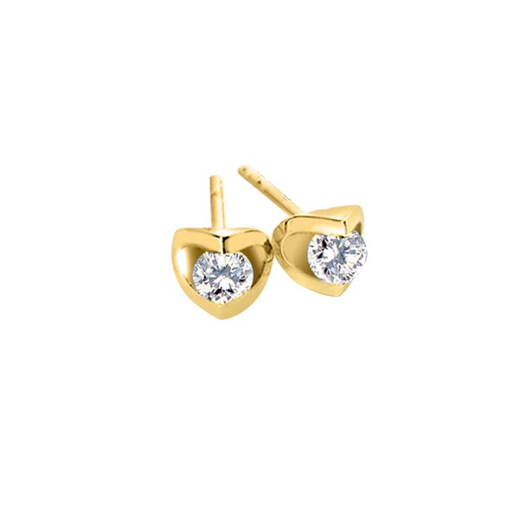 Canadian Diamond 0.40ct Solitaire Earrings in Tension Set in 14K Yellow Gold