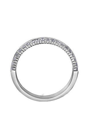 10K White Gold 0.15TDW Diamond Love Wedding Band
