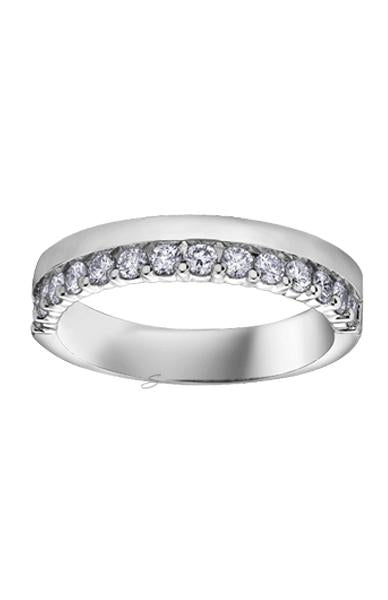 14K White Gold 0.50TDW Diamond Love Wedding Band