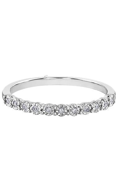 10K White Gold 0.35TDW Diamond Illusion Set Band