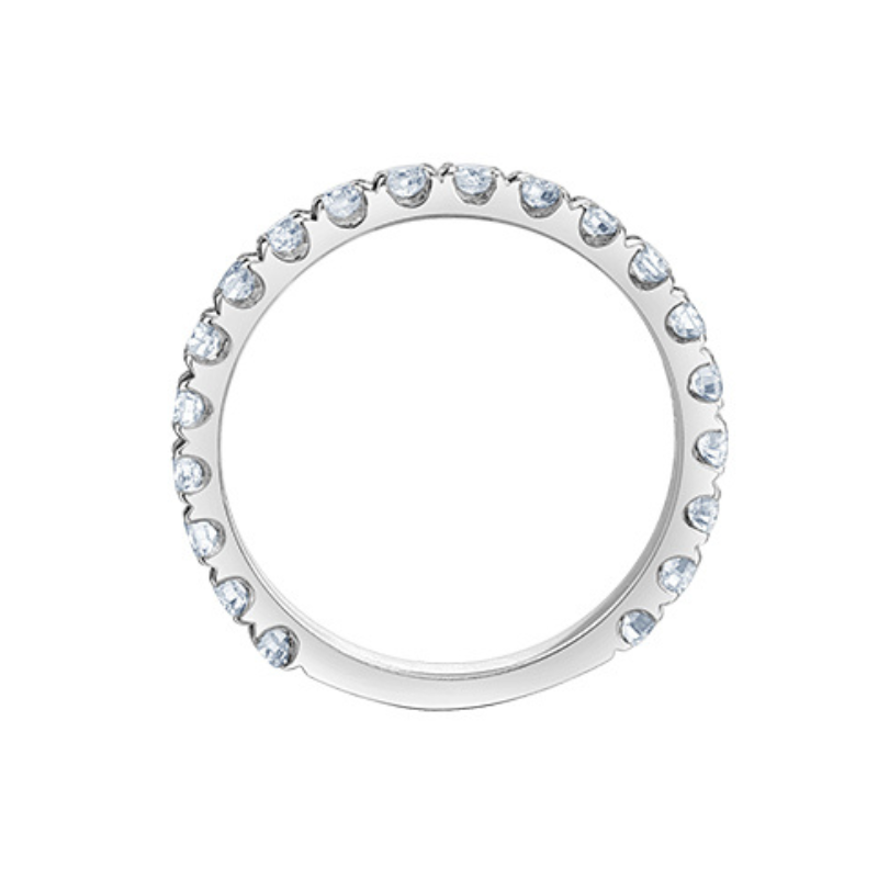 1.00TDW Lab Grown Diamond Semi Eternity Claw Set Band in 14K White Gold