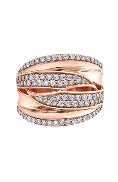 10K Rose Gold 1.00tdw Diamond Right Hand Ring