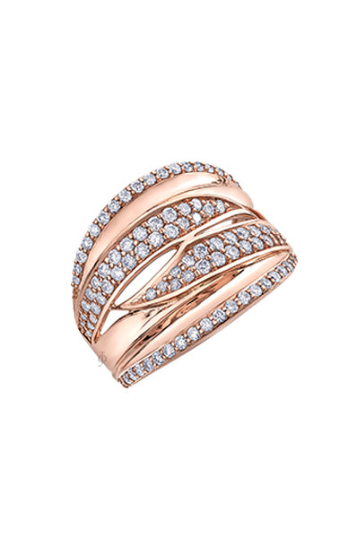 10K Rose Gold 1.00tdw Diamond Right Hand Ring