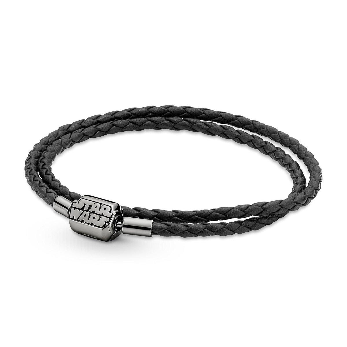 Pandora Moments Star Wars Clasp Double Black Leather Bracelet