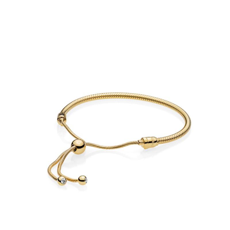 Pandora Snake Chain Slider Bracelet In Pandora Shine