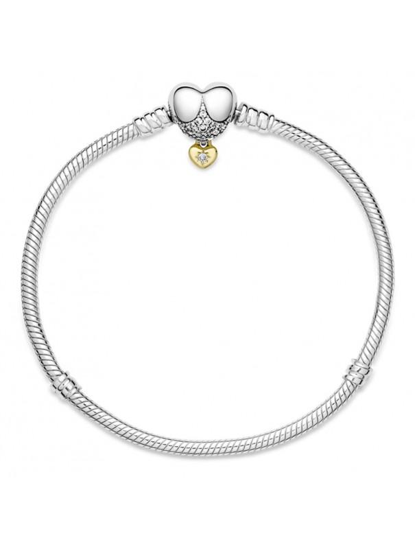 Disney Pandora Moments Heart Clasp Snake Chain Bracelet