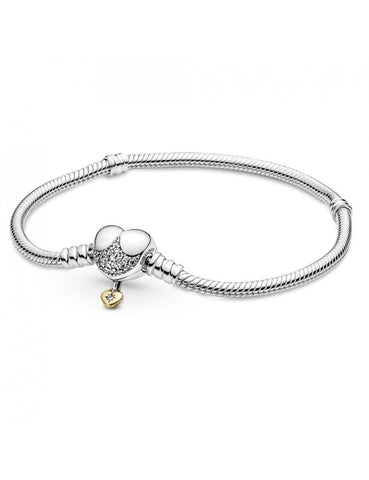 Pandora Disney Moments Heart Clasp Snake Chain Bracelet