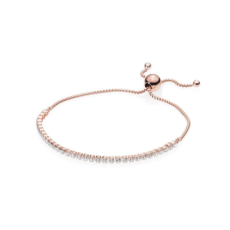 Pandora Tennis Bracelet In Pandora Rose With 33 Claw