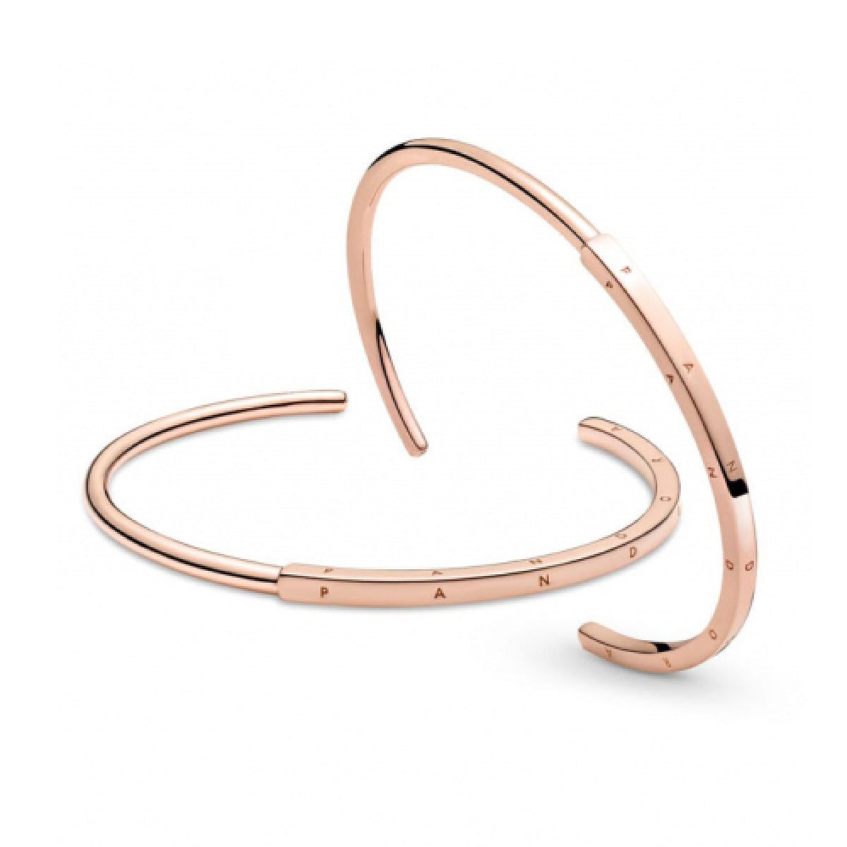 Pandora Signature I-D Rose Gold-plated Open Bangle