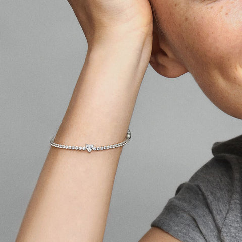 Pandora Sparkling Heart Tennis Bracelet
