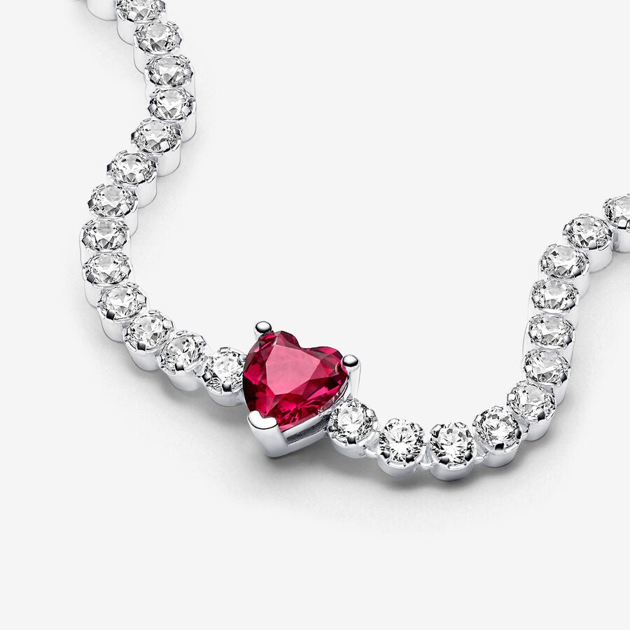 Pandora Red Sparkling Heart Tennis Bracelet