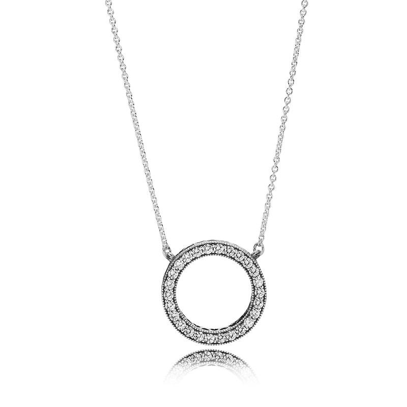 Pandora Silver Collier With Clear Cubic Zirconia 45 CM / 17.7 In