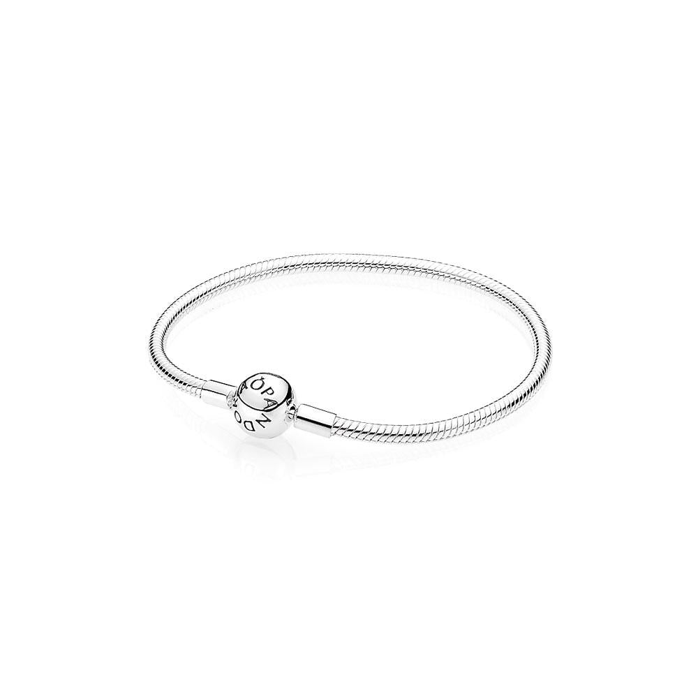 Pandora Sterling Silver Smooth Bracelet With Round Clasp