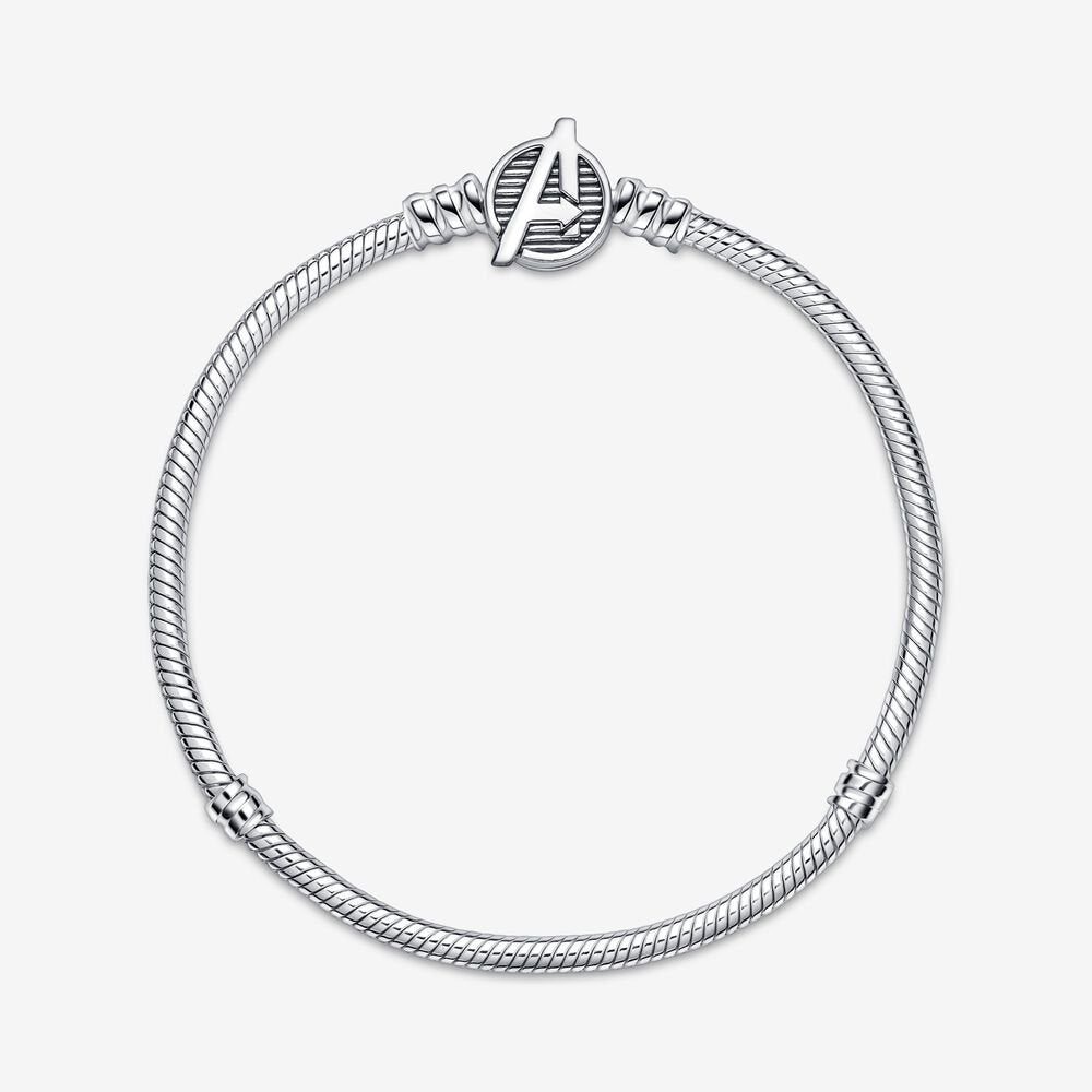 Pandora Moments Marvel The Avengers Logo Clasp Snake Chain Bracelet