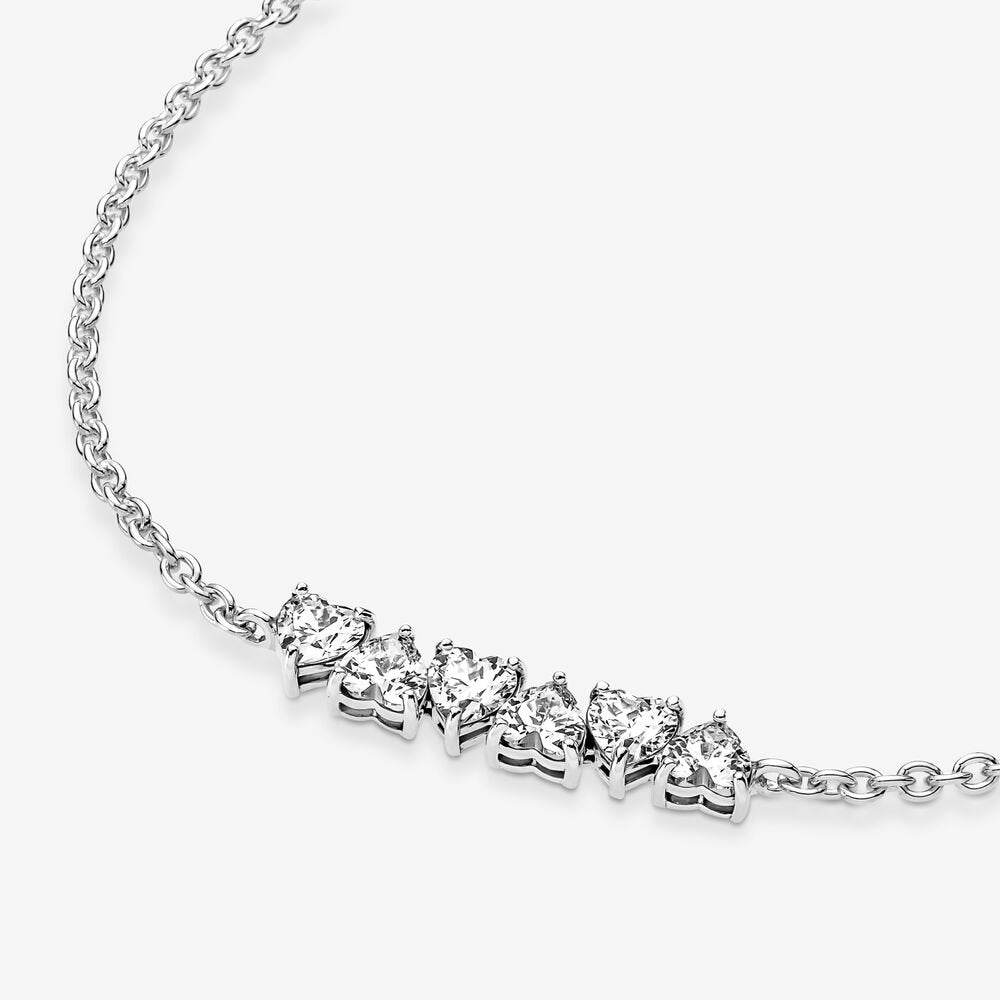 Pandora Sparkling Endless Hearts Chain Bracelet