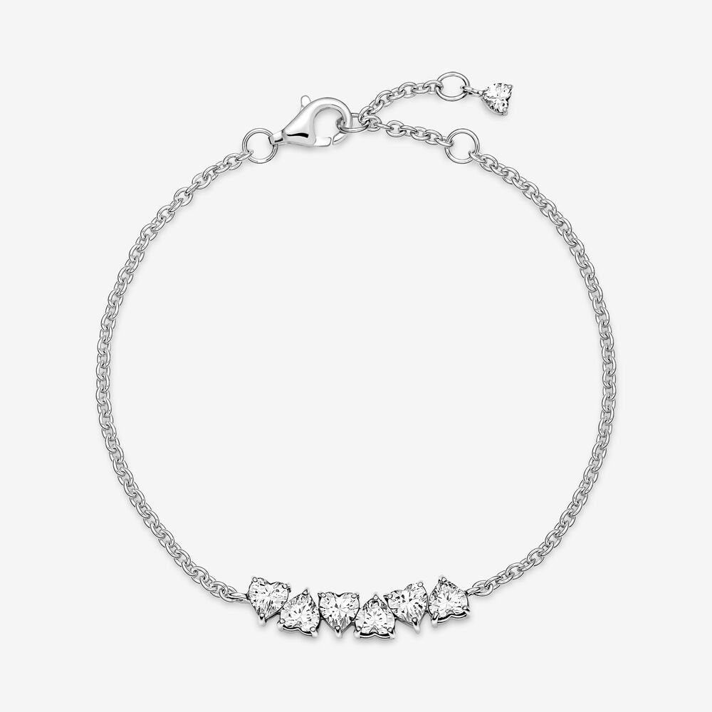 Pandora Sparkling Endless Hearts Chain Bracelet