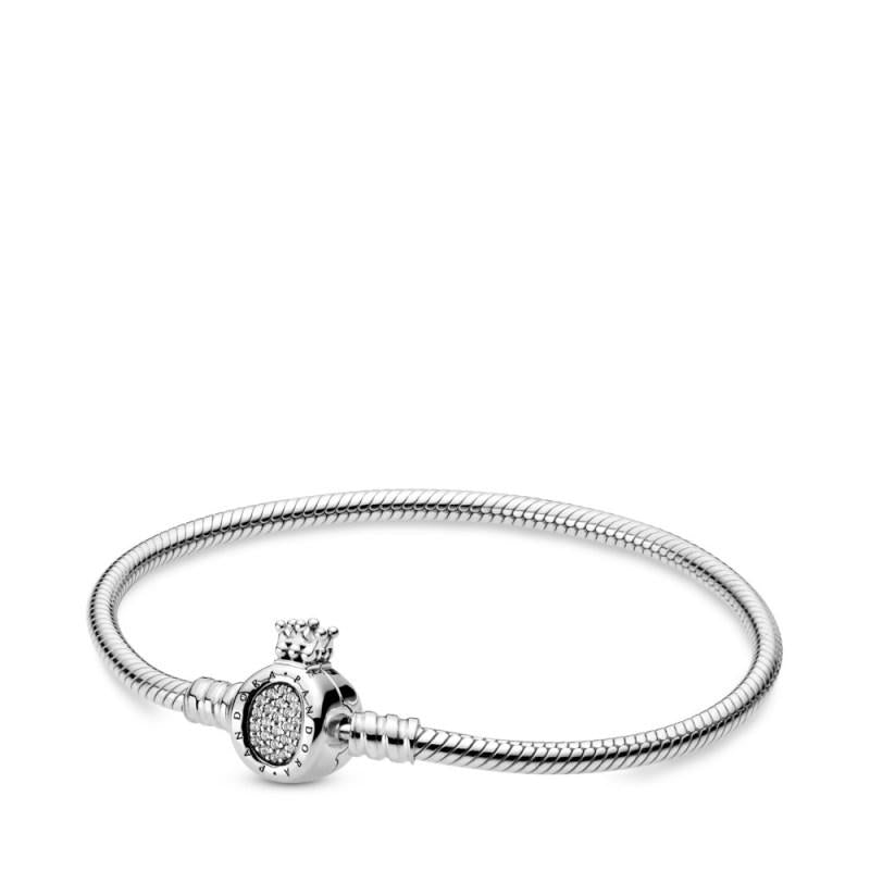 Pandora Snake Chain Sterling Silver Bracelet And Crown