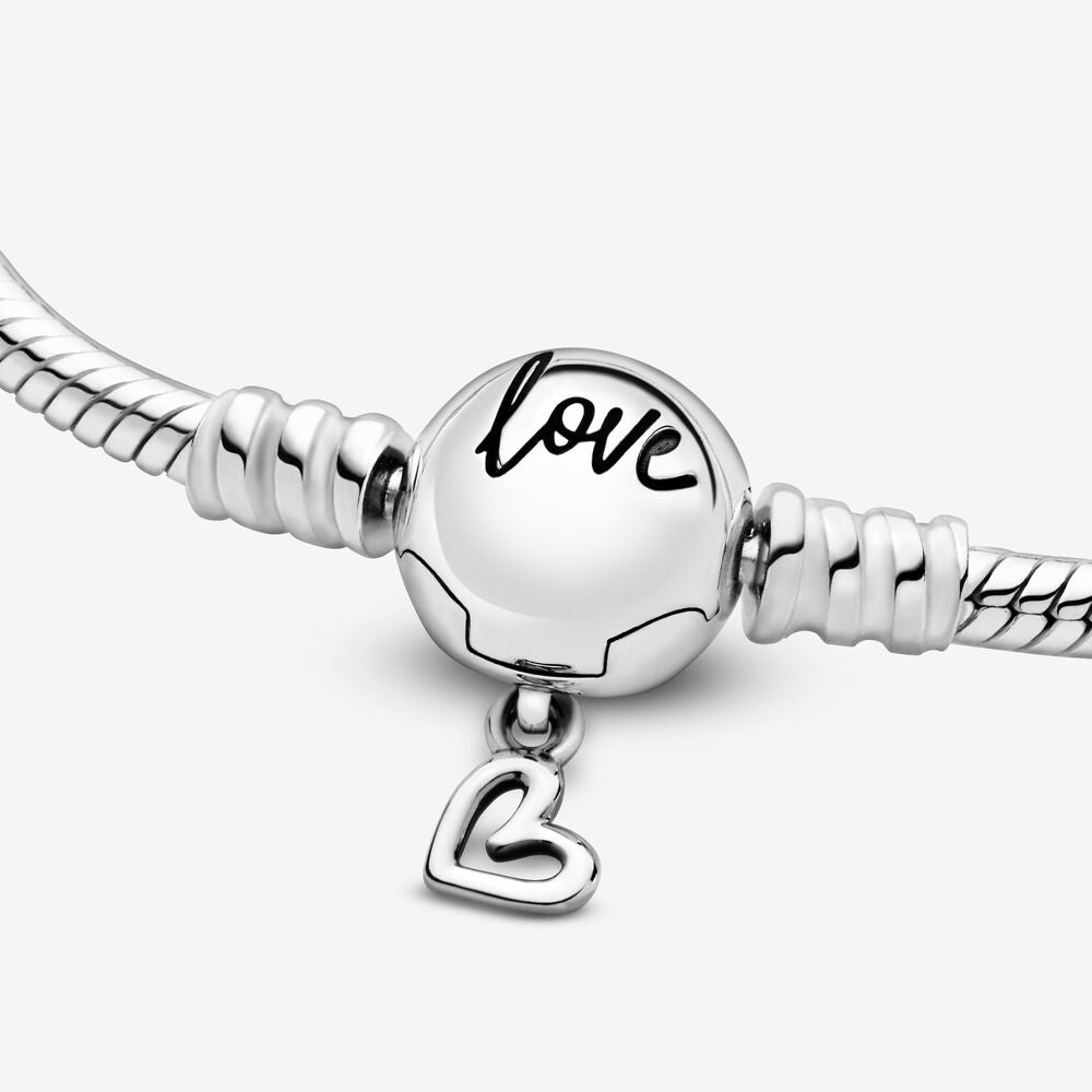 Pandora Moments Freehand Heart Clasp Snake Chain Bracelet