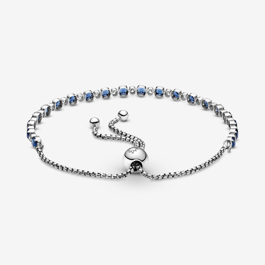 Pandora Blue and Clear Sparkle Slider Bracelet