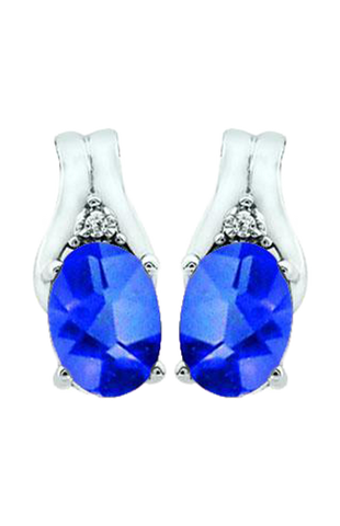 September Birthstone Earring with Diamond Accent set in 10K White Gold 84190910