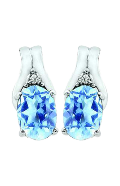 December Birthstone Earring with Diamond Accent set in 10K White Gold 84191210