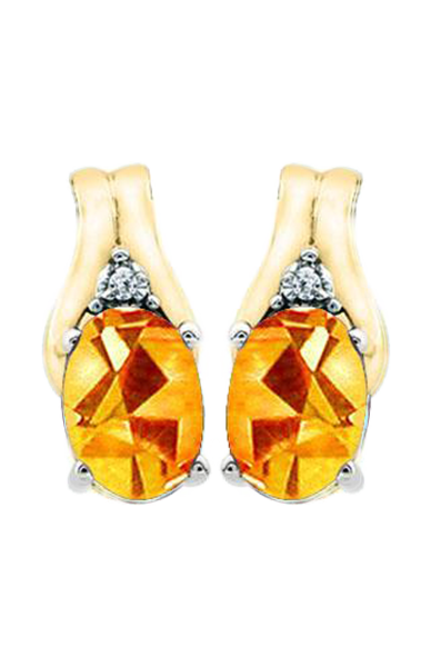 November Birthstone Earring with Diamond Accent set in 10k Yellow gold 84191120