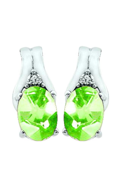 August Birthstone Earring with Diamond Accent set in 10K White Gold 84190810