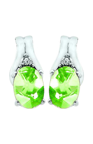 August Birthstone Earring with Diamond Accent set in 10K White Gold 84190810