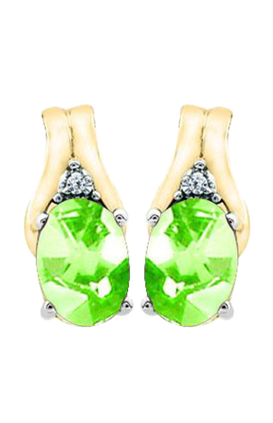 August Birthstone Earring with Diamond Accent in 10k Yellow gold 84190820